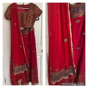 Red lehnga set